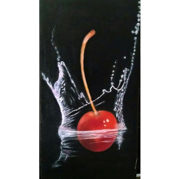 VTG Cherry Hand Crafted Painting 🍒